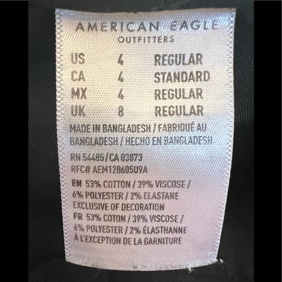 American Eagle Outfitters Black Ne(x)t Level Stretch Distressed Jeans Blown Knee - Picture 7 of 12